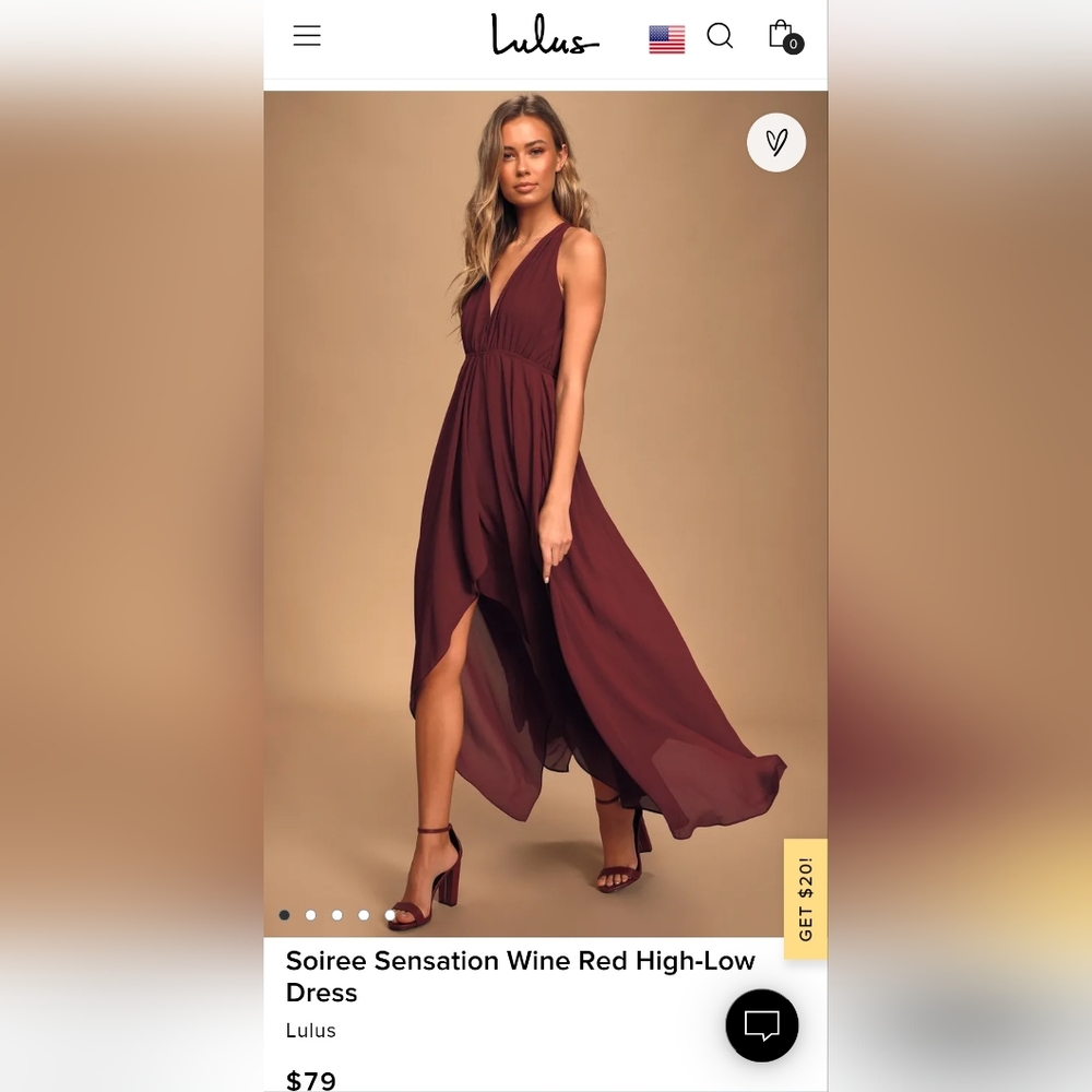 Lulu's - Soiree Sensation Wine Red High-Low Dress